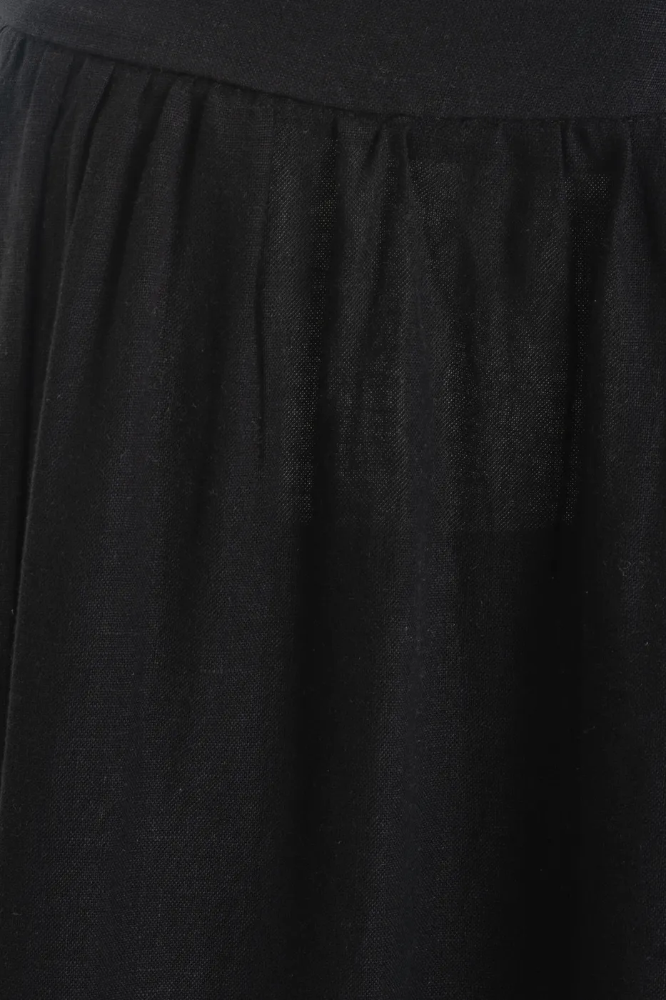 Bayan Siyah %100 Keten Midi Etek