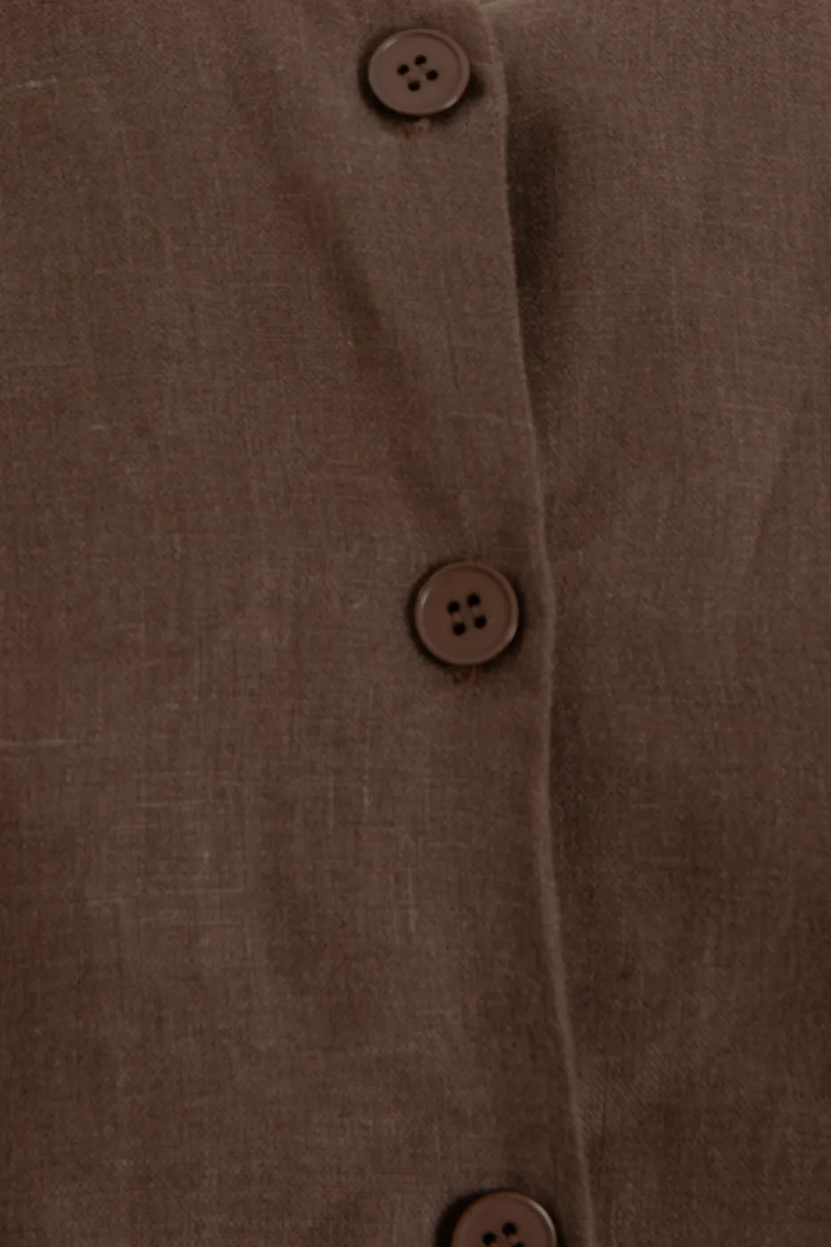 Bayan Kahverengi %100 Keten Yelek