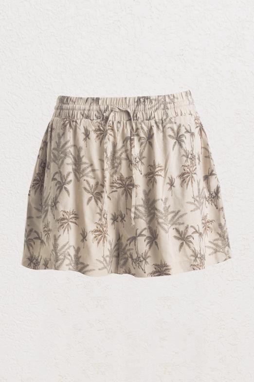 Bayan  Keten Büzgülü Mini Şort