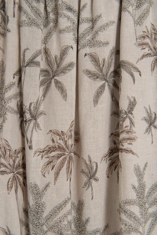 Bayan Bej Keten Büzgülü Mini Şort - BSL