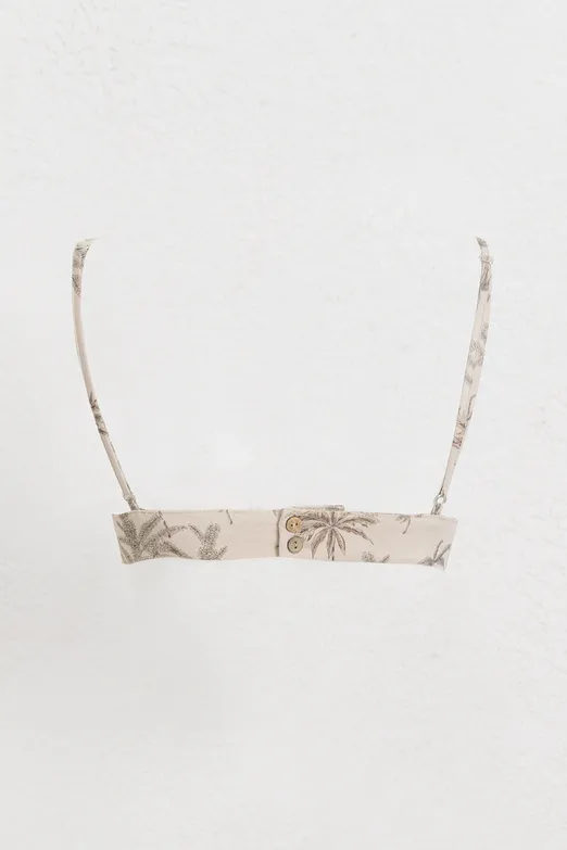 Bayan Bej Keten Askılı Büstiyer - BSL