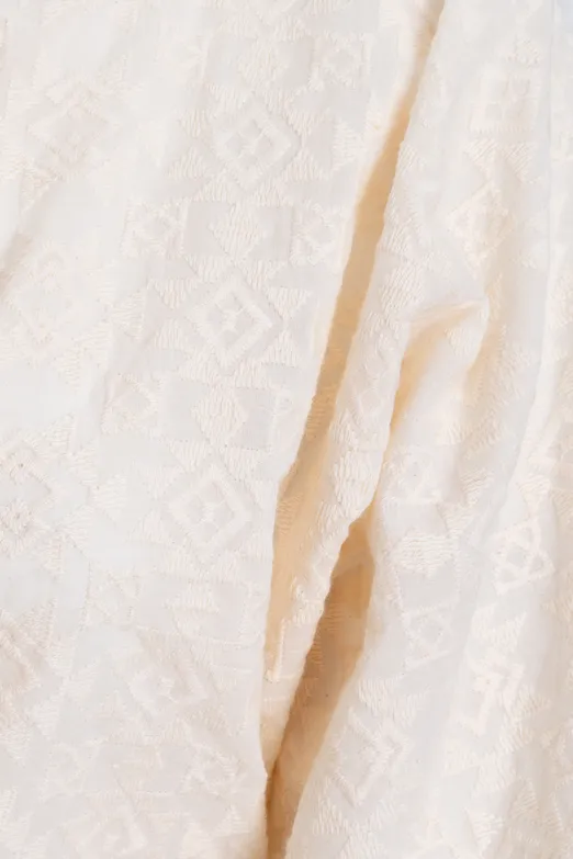 Bayan Ekru Cotton Bağlamalı Bluz - BSL