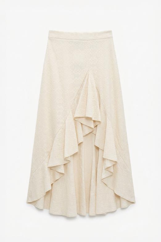 Fırfır Volanlı  Midi Etek