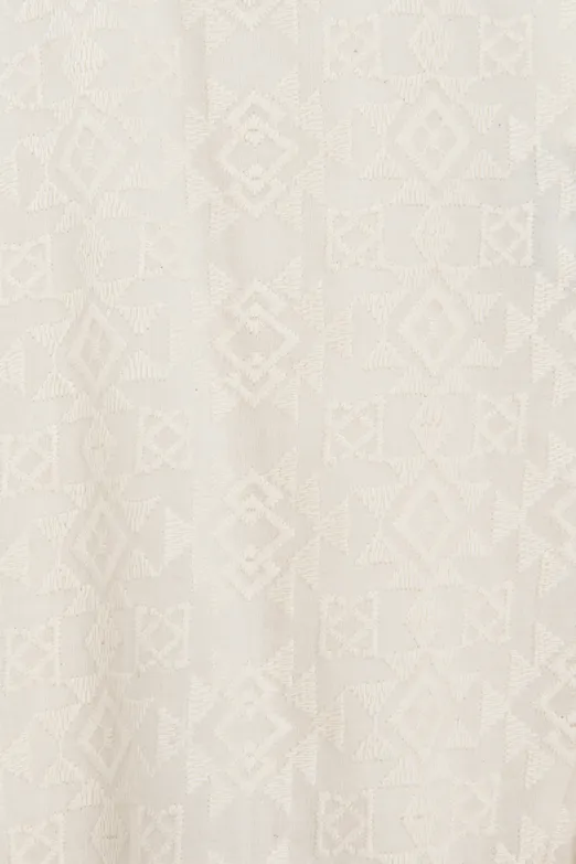 Bayan Ekru Fırfır Volanlı  Midi Etek - BSL