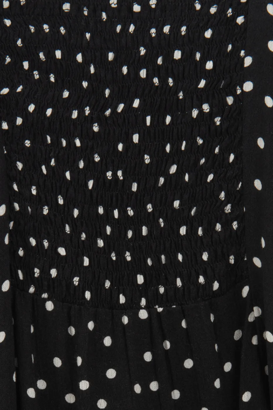 Bayan Siyah Askılı Puantiyeli Maksi Elbise