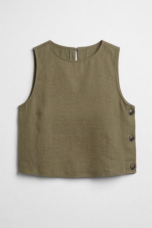 % 100  Keten  Oversize Bluz