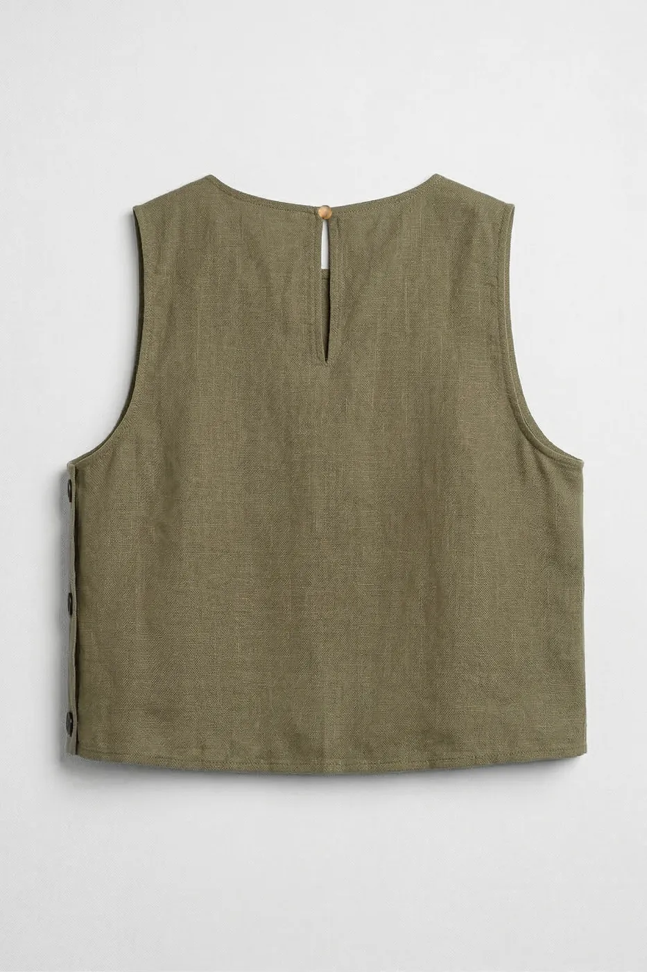 Bayan Haki % 100  Keten  Oversize Bluz