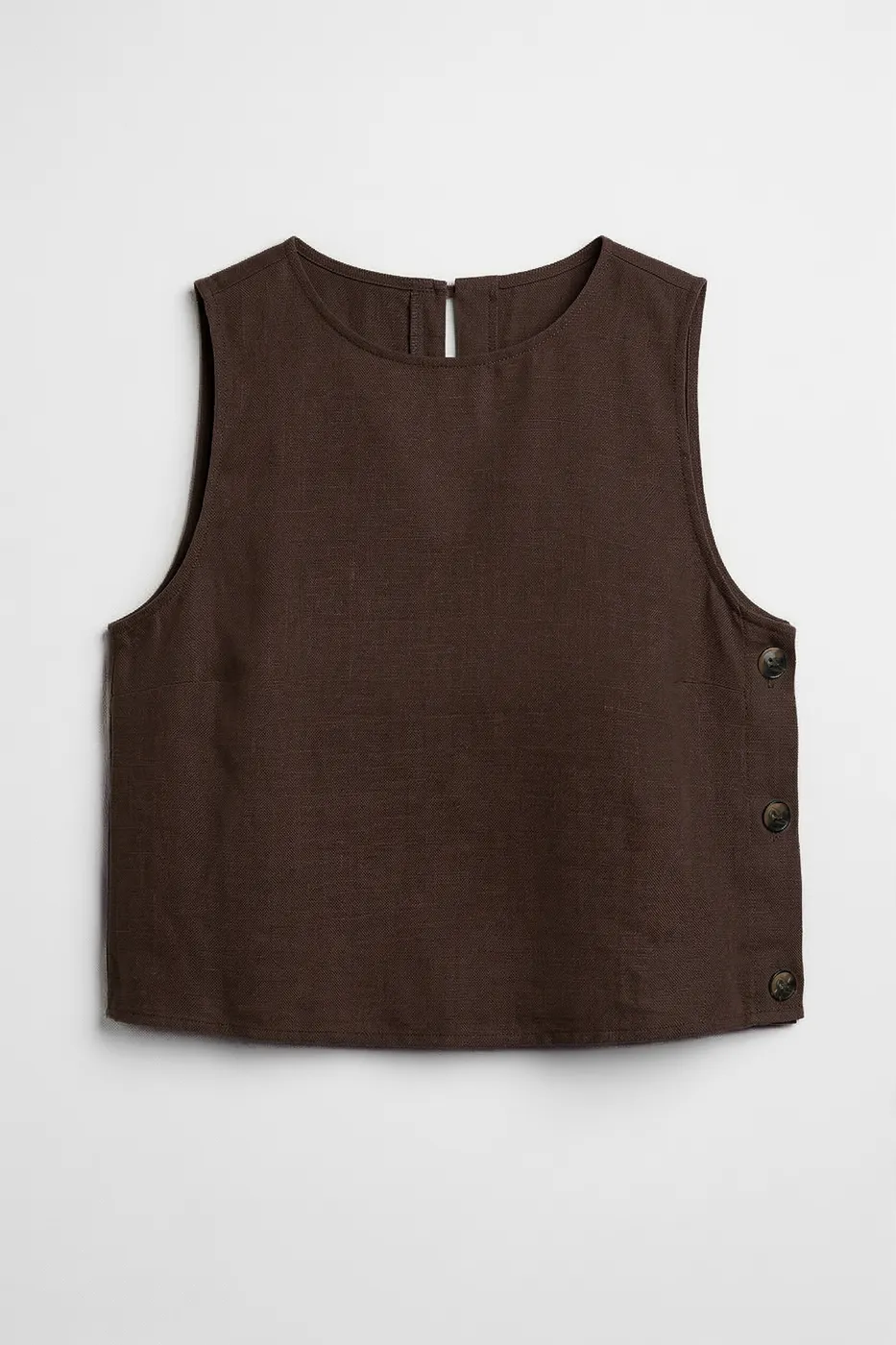 Bayan Kahverengi % 100  Keten  Oversize Bluz