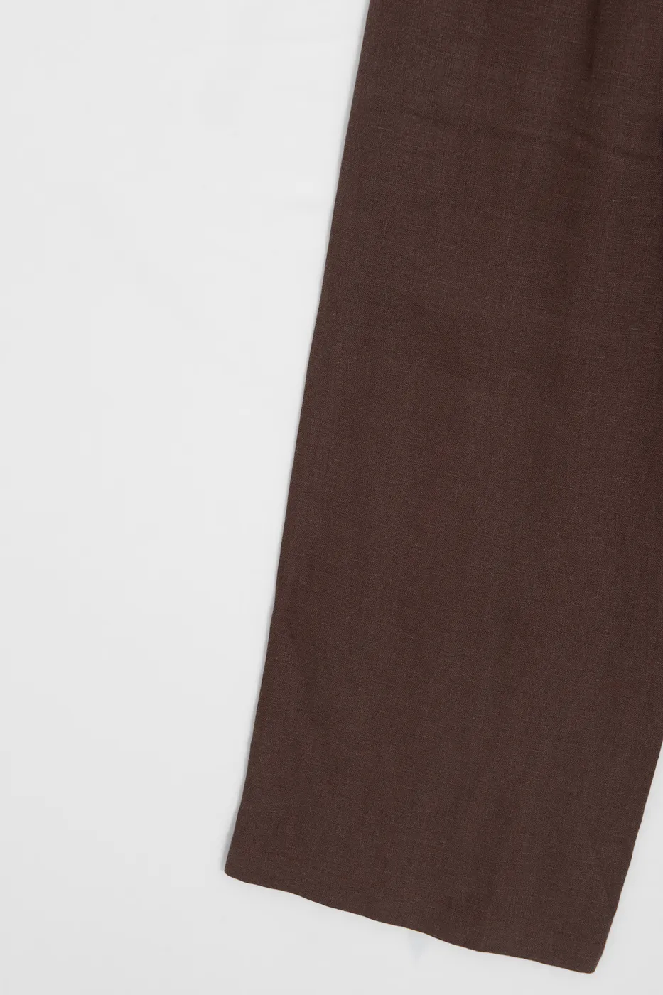 Bayan Kahverengi % 100  Keten Oversize Pantolon