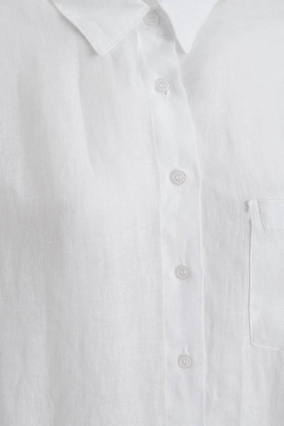 Bayan Beyaz % 100 Keten Oversıze Gömlek