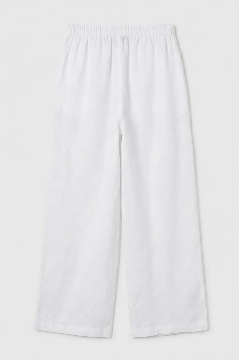 Bayan Beyaz % 100 Keten  Bol Pantolon