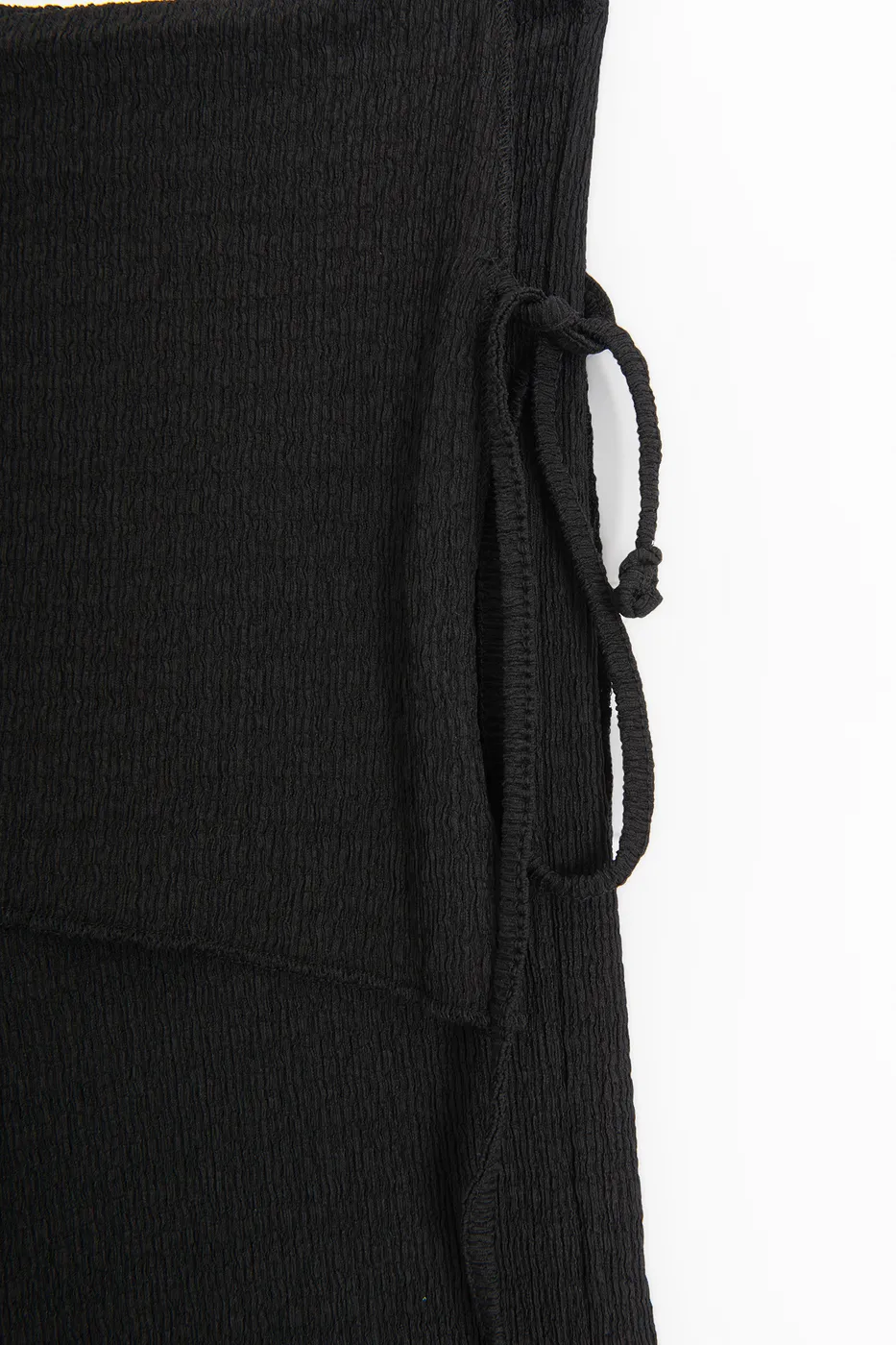 Bayan Siyah Dokulu Bağcıklı Pareolu Pantolon