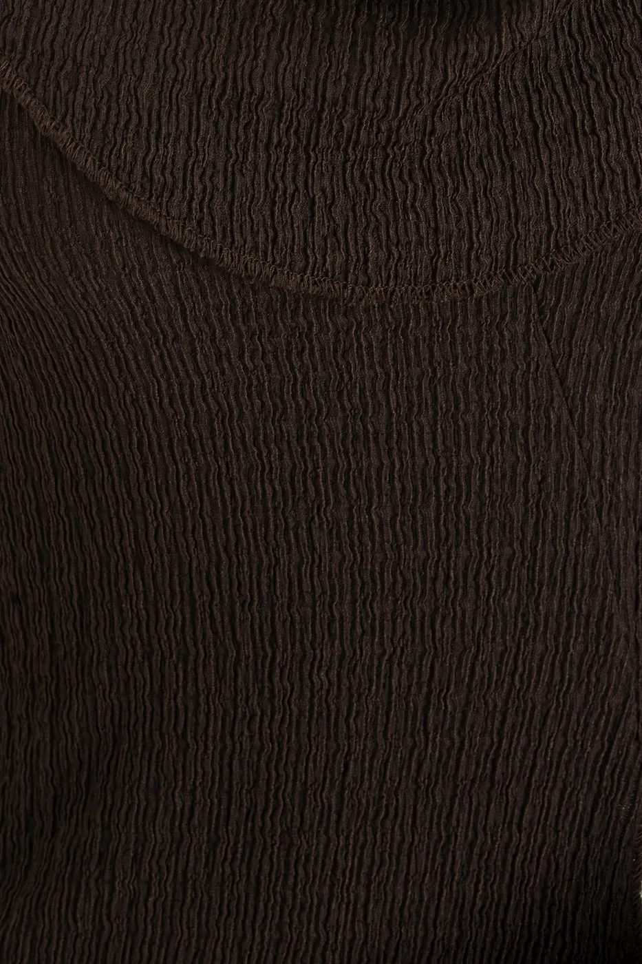 Bayan Kahverengi Degaje Yakalı Dokulu Bağlama Detaylı Bluz