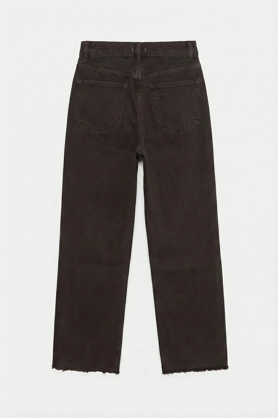 Bayan Kahverengi High Rise Denim Pantolon