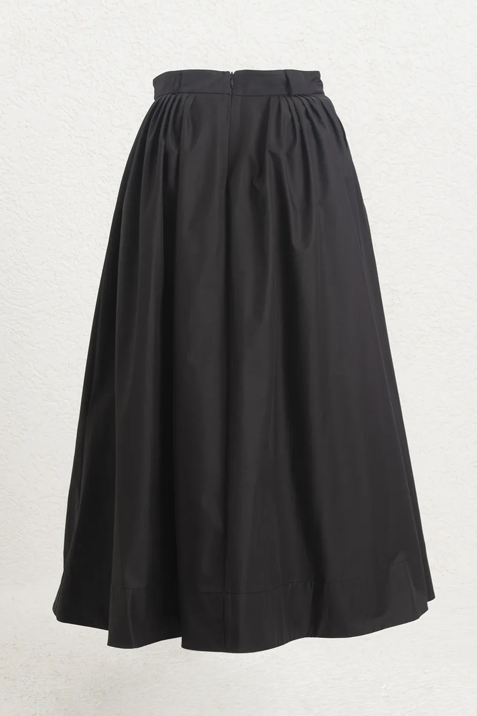 Bayan Siyah Pileli Midi Etek