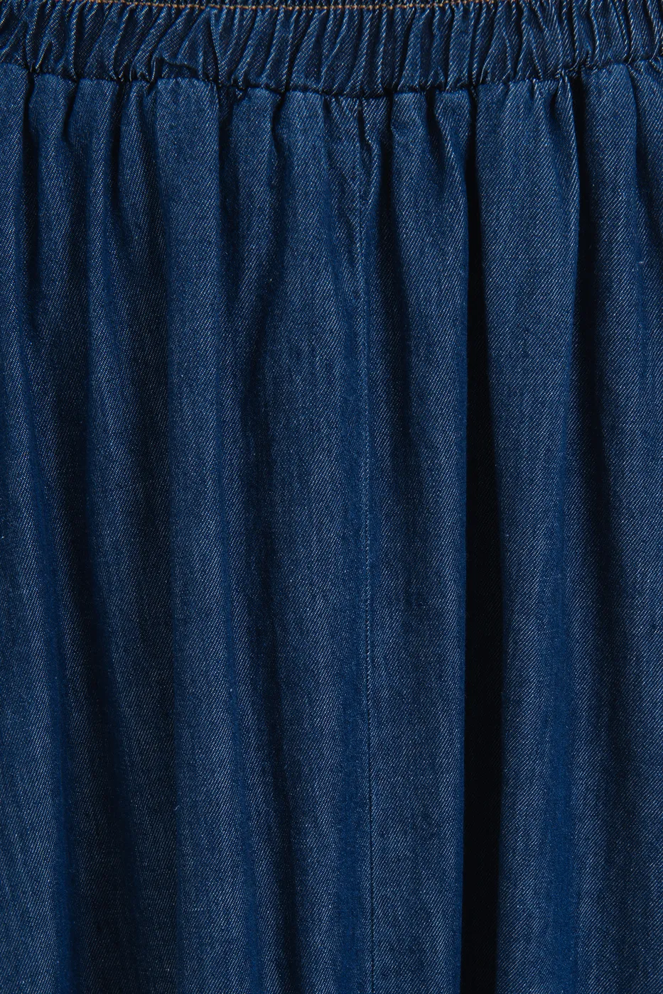 Bayan Lacivert Büzgülü Kloş Maksi Etek