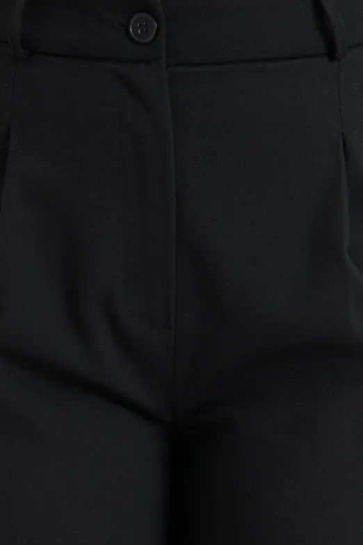 Bayan Siyah Düz Kesim Bol Pantolon - BSL