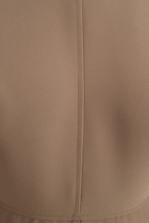 Bayan Haki Yarasa Kollu Volanlı Midi Elbise - BSL