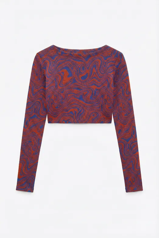 Bayan Mavi Kayık Yakalı Top - BSL