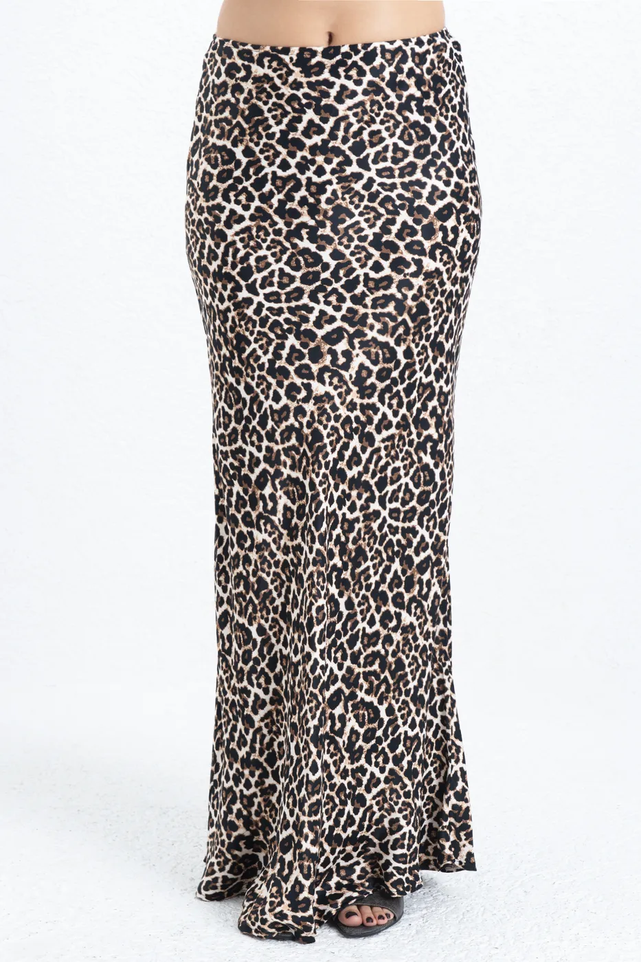 Bayan Kahverengi Saten Maksi Etek