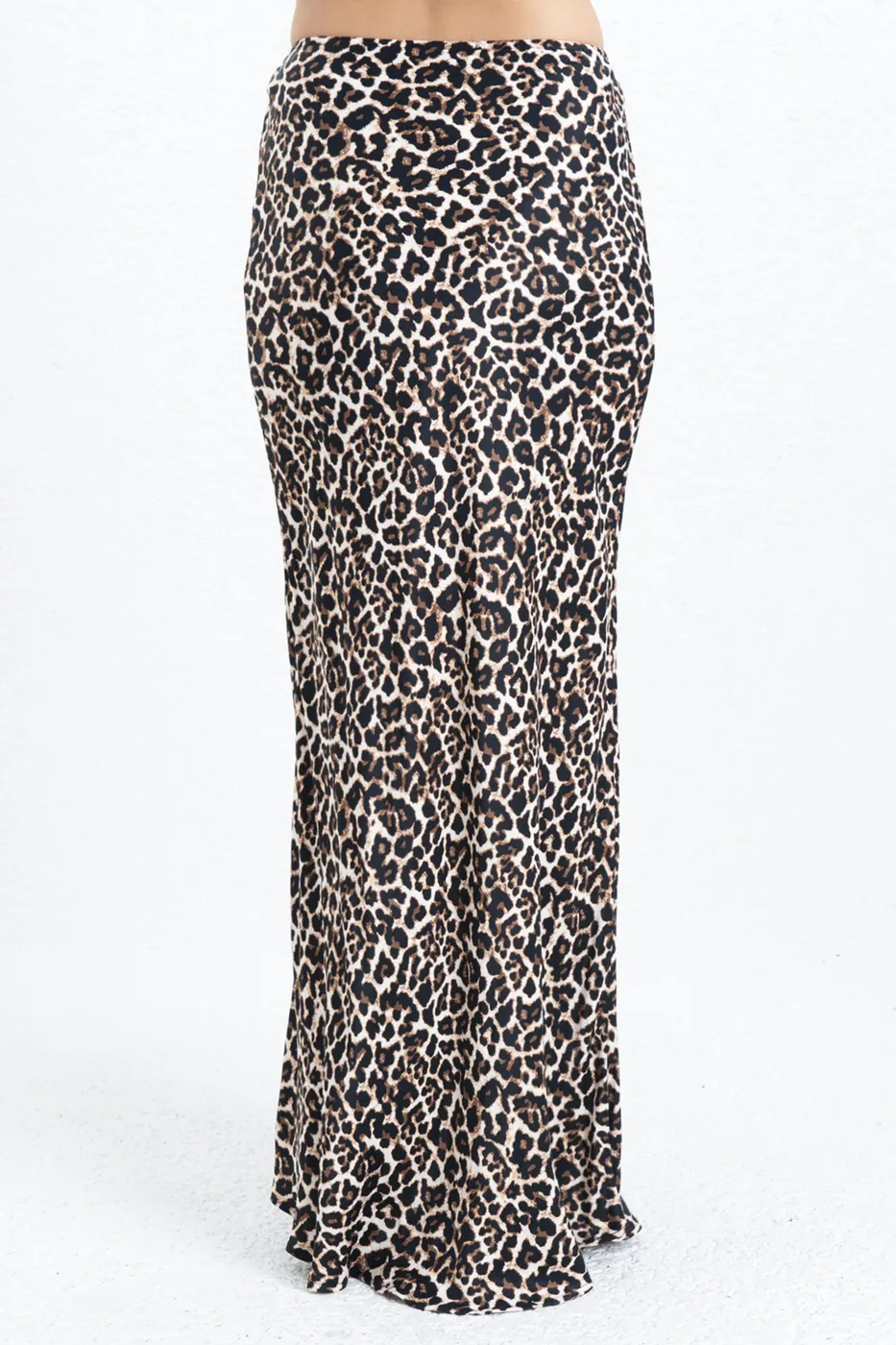 Bayan Kahverengi Saten Maksi Etek