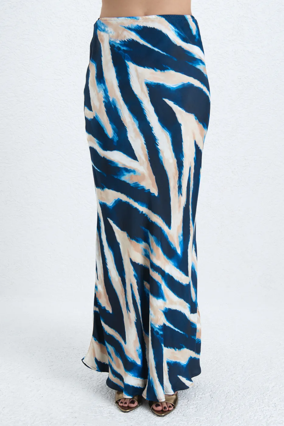 Bayan Multı Saten Maksi Etek