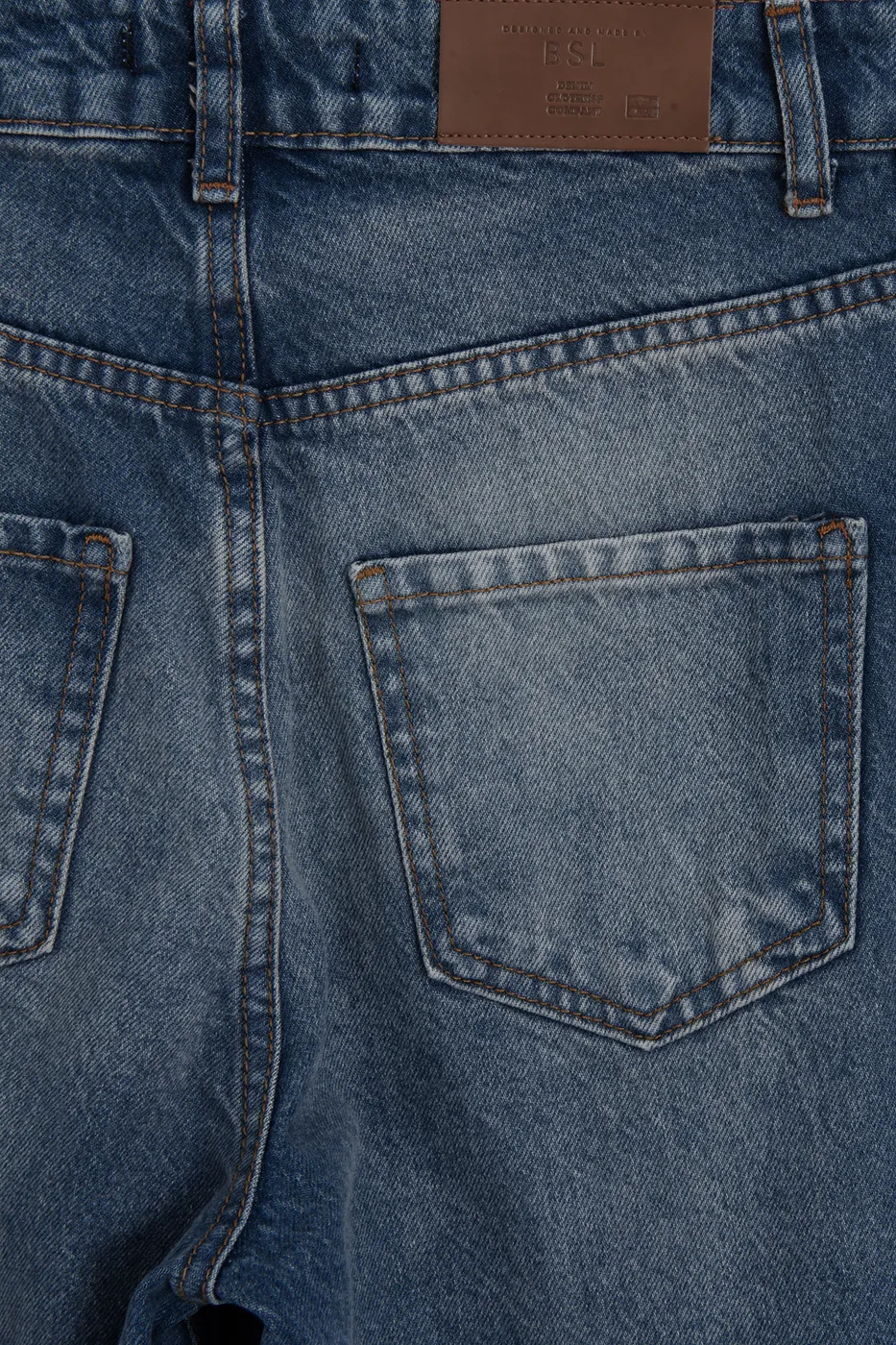 Bayan Mavi Bi Color Bol Pantolon