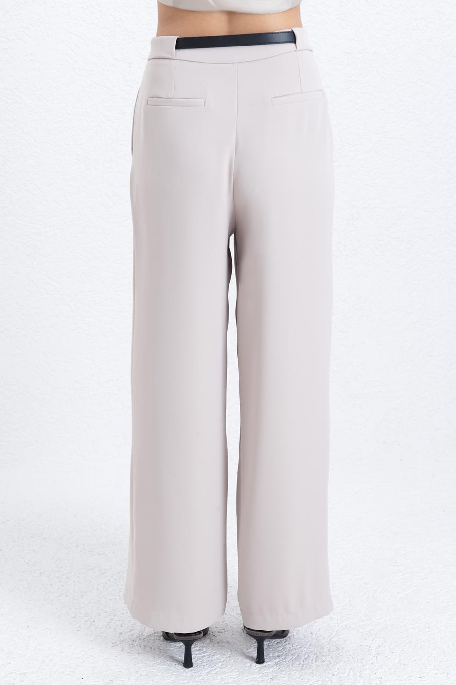 Kemerli Pileli Bol Pantolon · 3