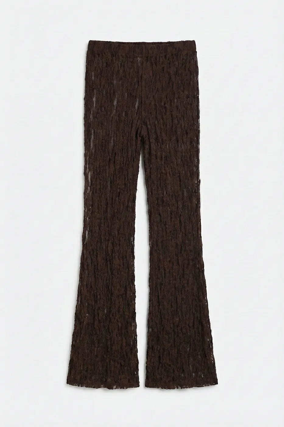 Bayan Kahverengi İspanyol Paça Dantel Pantolon