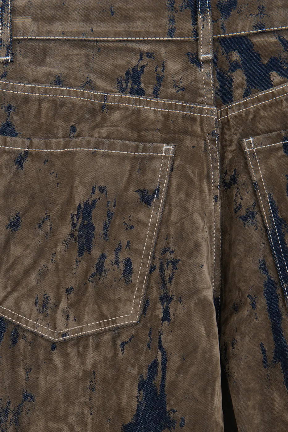 Bayan Kahverengi Flok Baskılı Pantolon