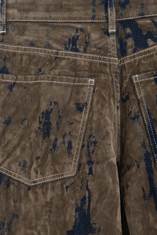 Bayan Kahverengi Flok Baskılı Pantolon - BSL