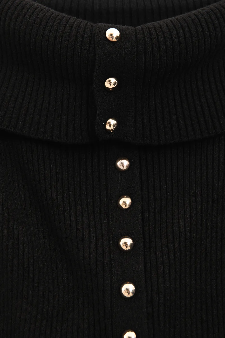 Bayan Siyah Madonna Yaka Fitilli Triko Top