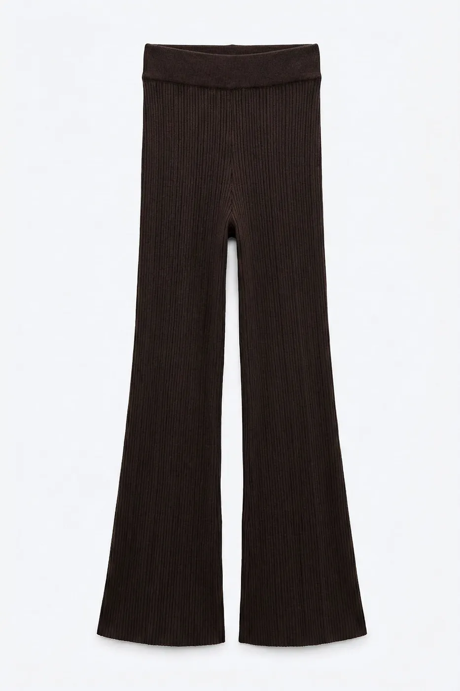 Bayan Kahverengi Fitilli Triko Pantolon