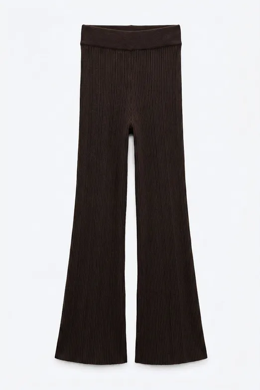 Bayan Kahverengi Fitilli Triko Pantolon - BSL