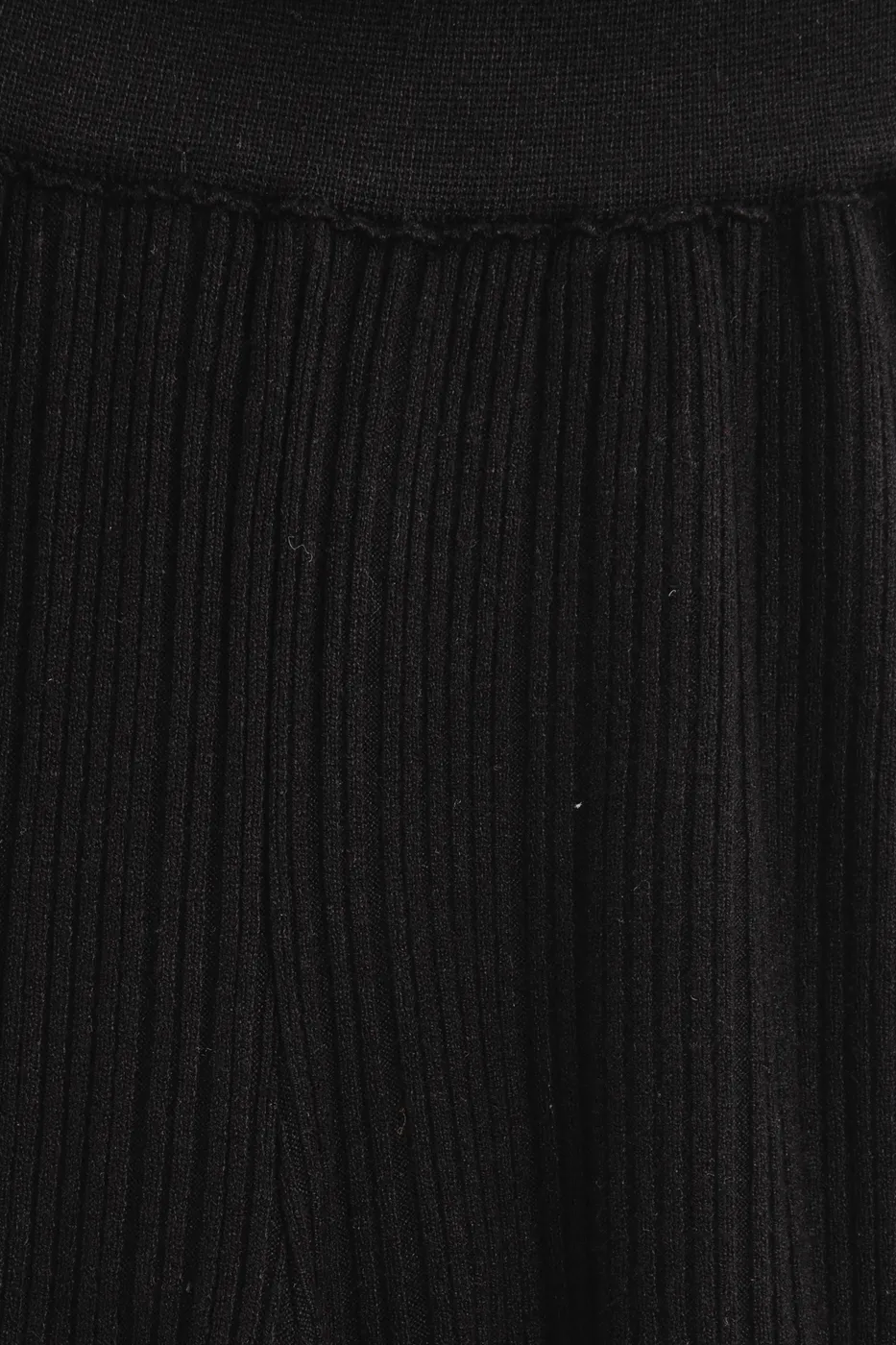 Bayan Siyah Fitilli Triko Pantolon