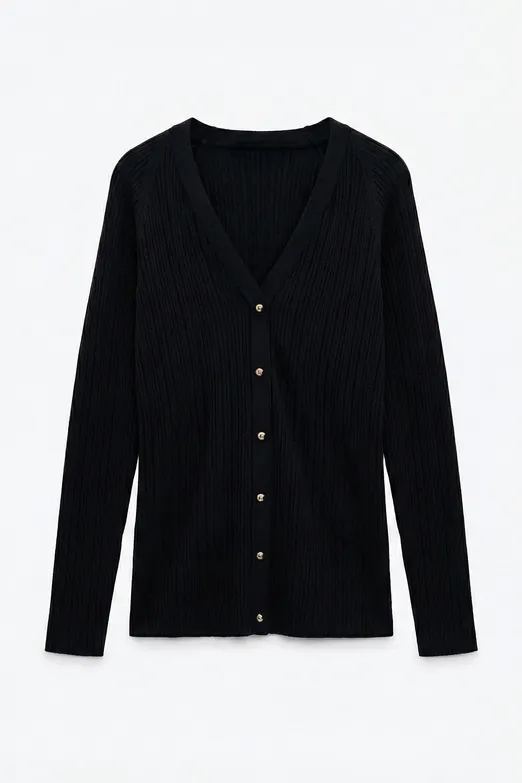 Bayan Siyah Fitilli Triko Top - BSL