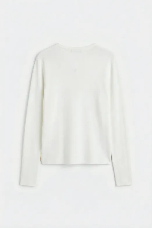 Bayan Kemik Bisiklet Yakalı Düğme Detaylı Hırka - BSL