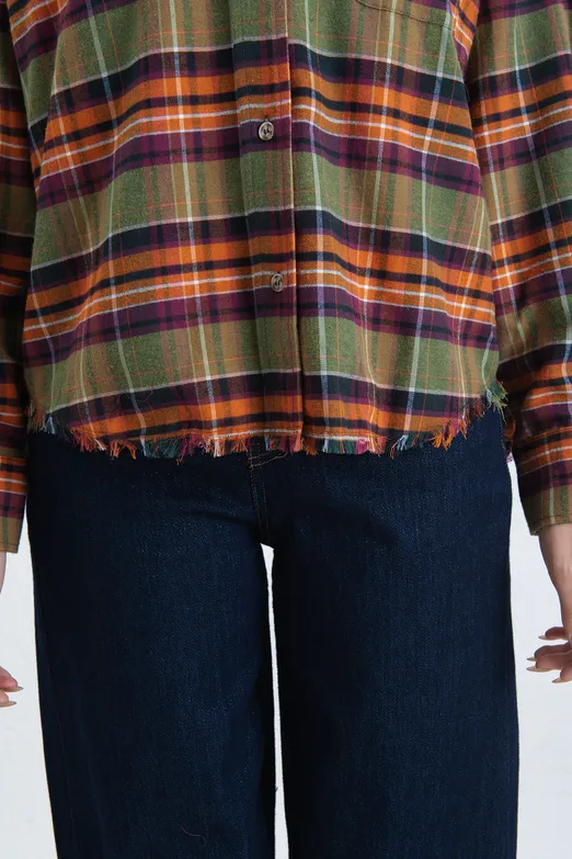 Bayan Yeşil Ekoseli Gömlek - BSL