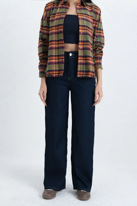 Bayan Yeşil Ekoseli Gömlek - BSL