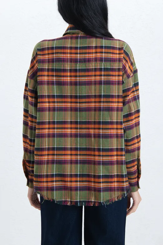 Bayan Yeşil Ekoseli Gömlek - BSL