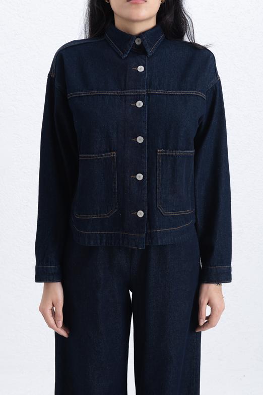 Bayan  Denim Gömlek Ceket