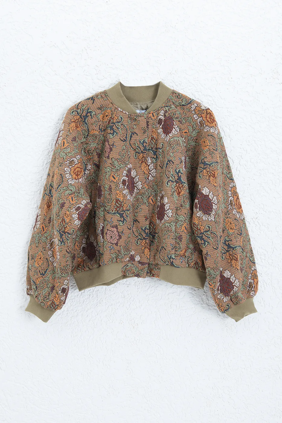 Bayan Multı Desenli Bomber Ceket