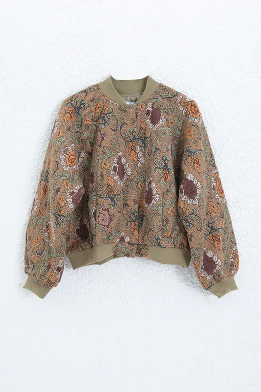 Bayan Multı Desenli Bomber Ceket - BSL