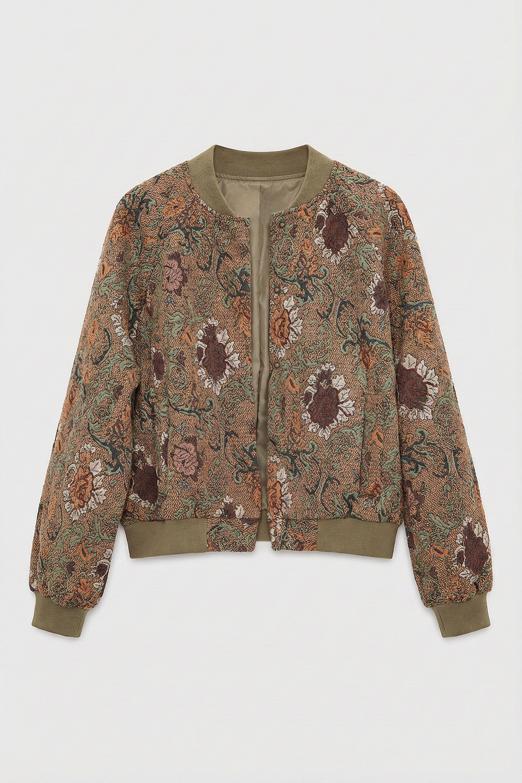 Bayan  Desenli Bomber Ceket