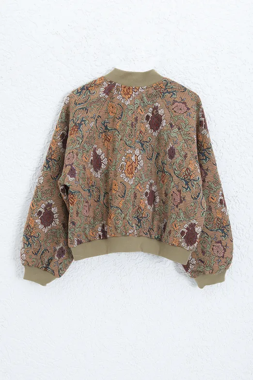 Bayan Multı Desenli Bomber Ceket - BSL