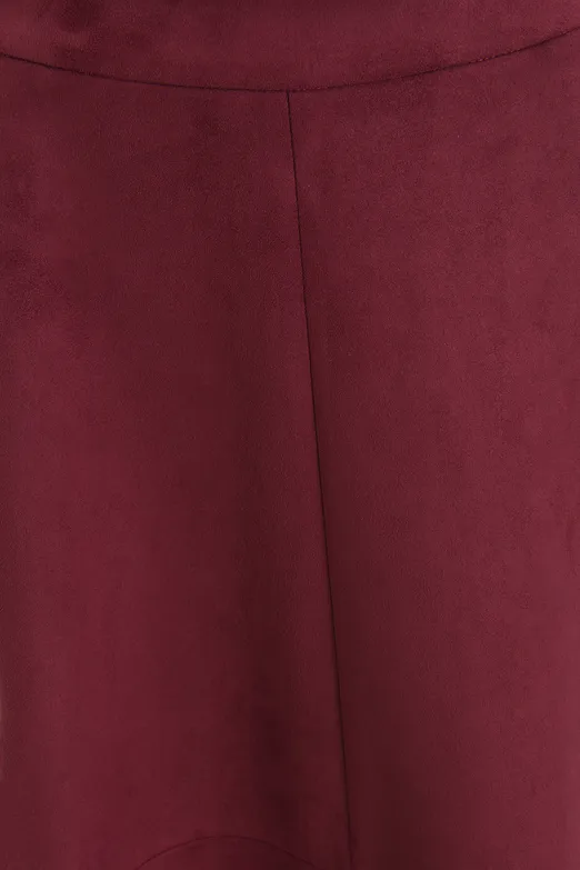 Bayan Bordo Midi Kloş Etek - BSL