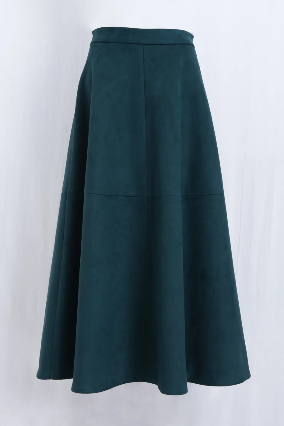 Bayan Yeşil Midi Kloş Etek