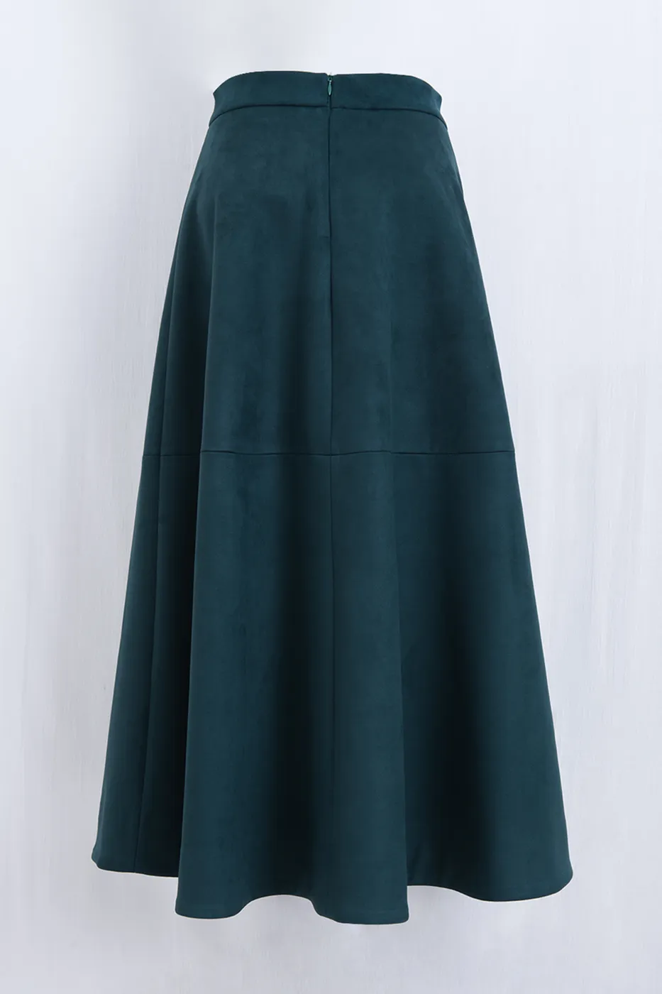 Bayan Yeşil Midi Kloş Etek