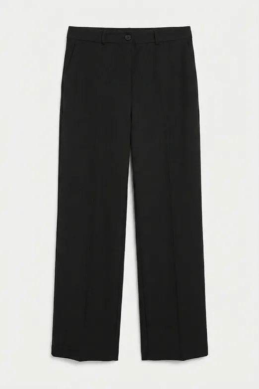 Bayan Siyah Düz Kesim Klasik Pantolon - BSL