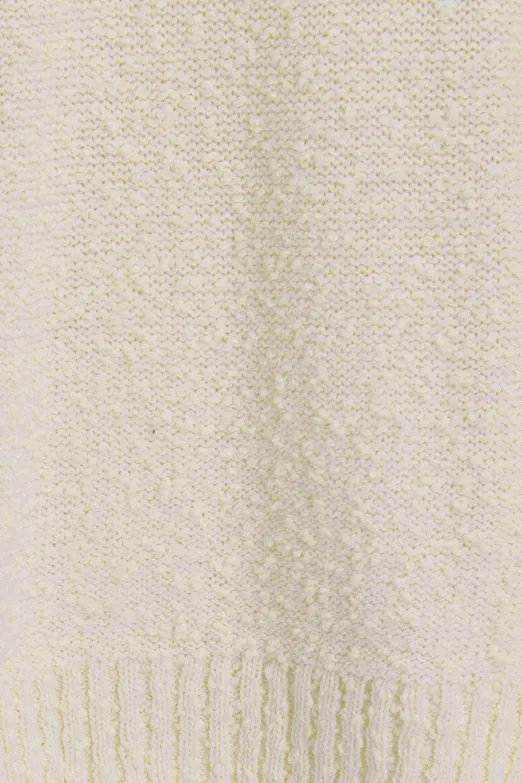 Bayan Ekru Boğazlı Oversize Kazak - BSL